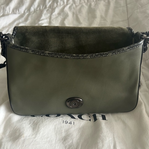 Soft Tabby Snake-Trim Leather Shoulder Bag - Picture 13 of 16